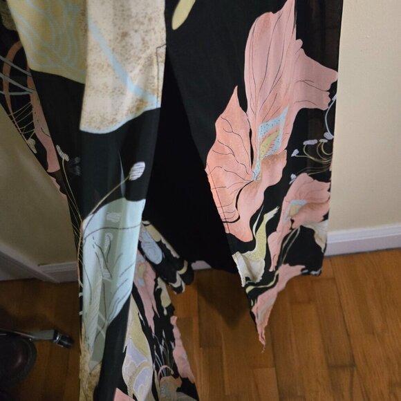 Lulus Wondrous Water Lilies Maxi Dress With Long Sleeves & Floral Print Size S - Picture 11 of 13